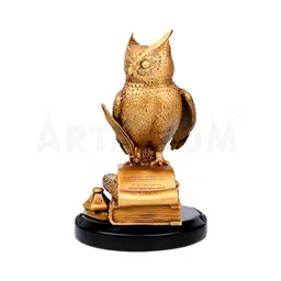 Artarium LLP GoldToned and Brown Birds and Animals Figurine Showpiece image 2