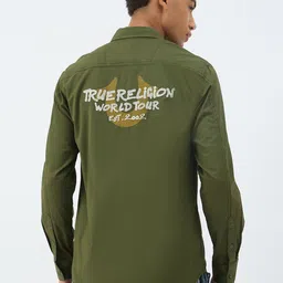 True Religion Men Regular Fit Spread Collar Typography Printed Cotton Casual Shirt-image-77
