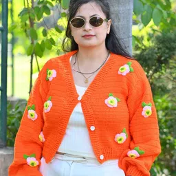 WINDROP SOLUTIONS Women Floral Crop Cardigan with Embroidered Detail-picture-36