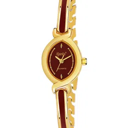 Ajanta Quartz Women Brass Patterned Dial & Straps Analogue Watch AWC401MRL -02-picture-9