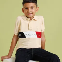 U.S. Polo Assn. Kids Boys Brand Logo Printed Polo Collar Pure Cotton T-shirt-picture-35