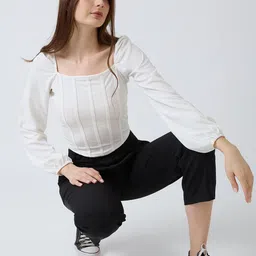 SZN Puff Sleeve Crop Top image 3