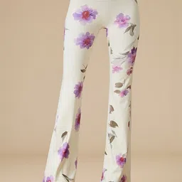 LULU & SKY Women Floral Printed Flared High-Rise Trousers-picture-27