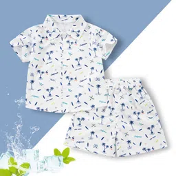 YK Boys Tropical Printed Short Sleeves Shirt With Shorts-picture-42