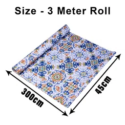 Aura Blue & White 3 Pieces Floral Printed Shelf Liner Organisers image 5