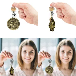 M Men Style Pack Of 2 Madonna Child and Jesus Metal Keychain image 2