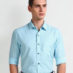 Arrow Men Smart Spread Collar Solid Cotton Slim Fit Formal Shirt-picture-23