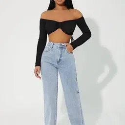 SAKIA Women Jean Straight Fit High-Rise Light Fade Stretchable Jeans-image-81