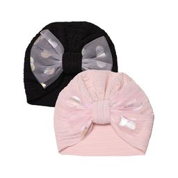 THE LITTLE LOOKERS Kids Pack Of 2 Soft Hosiery Turban Bow Knot Cap-picture-46
