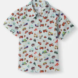 Nauti Nati Boys Printed Short Sleeves Pure Cotton Shirt With Shorts image 2