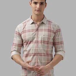 BULLMER Men Spread Collar Checked Cotton Casual Shirt-image-18