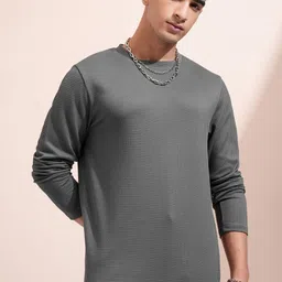HIGHLANDER Men Self Design Round Neck Relaxed Fit T-shirt-picture-30