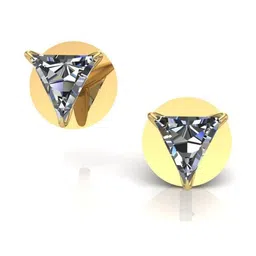 Tryambakam jewels Gold-Plated American Diamond Studded Triangular Studs image 2