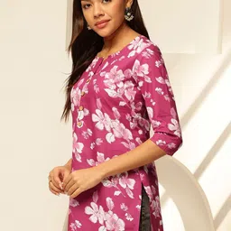 KALINI Women Cotton Printed Regular Tops image 3