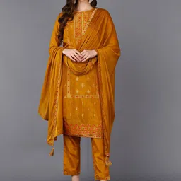 KALINI Women Regular Kurta with Trousers & With Dupatta image 1