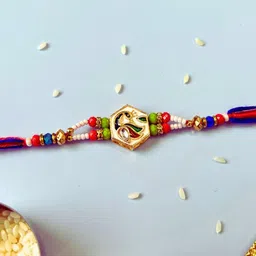 sangria Meenakari Kundan Traditional Handmade Rakhi for Brother-picture-27