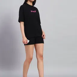 GRIFFEL Women Printed Drop-Shoulder Sleeves Ultralite T-shirt image 2