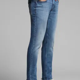 Jack & Jones Men Slim Fit Low Distress Heavy Fade Stretchable Jeans image 2