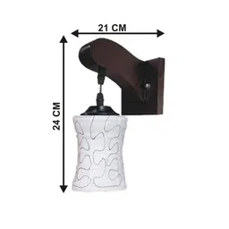 1ST TIME Black & Brown Printed Wood Contemporary Cylinder Shaped Wall Lamp image 3