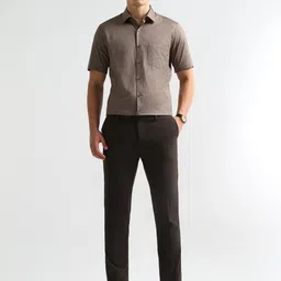 Arrow Men Textured Regular Fit Mid-Rise Regular Trousers image 4