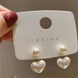 Celestique Pearls Beaded Heart Shaped Studs-image-82