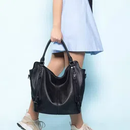 ITALISH Textured PU Swagger Hobo Bag image 5