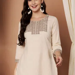 Anouk Ethnic Motifs Embroidered Thread Work Pure Cotton Thread Work Kurti-image-89