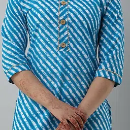 Cloth Bites Women Striped Printed Cotton Kurta image 4