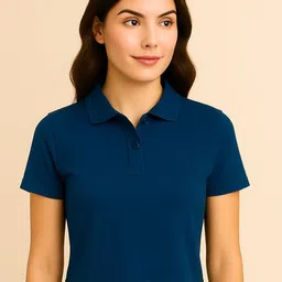 Adyavastram Women Polo Collar Raw Edge T-shirt-picture-10