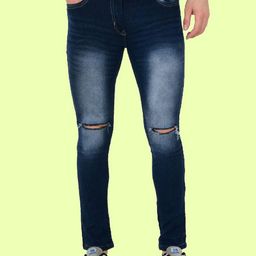 LINARIA Men Classic Slim Fit Mid-Rise Heavy Fade Cotton Jeans-picture-1