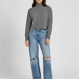 glitchez Cable Knit Turtle Neck Pullover image 4