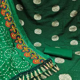 SHADOW & SAINING Floral Woven Design Sequinned Jacquard Unstitched Dress Material image 3