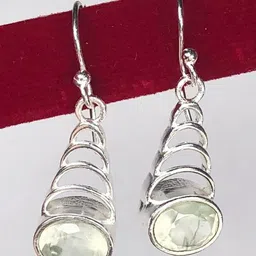 Zhupuk Silver-Plated Brass Crystals Drop Earrings image 1