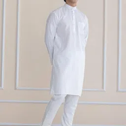 APPIX Men White Cotton Kurtas image 5