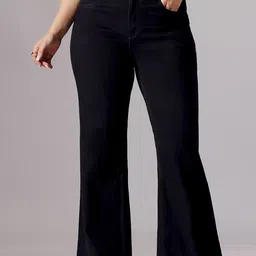 Miss Chase A+ Women Wide Leg High-Rise Heavy Fade Stretchable Cotton Jeans-picture-36