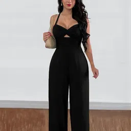 Outzidr Solid Shoulder Straps Sleeveless Basic Jumpsuit-picture-36