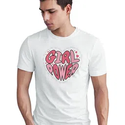 Seekbuylove Girl Power Printed Round Neck Short Sleeves Pure Cotton Bio Finish T-shirt-picture-10