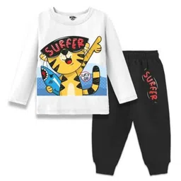 BERRYJOY Boys Pack Of 2 Printed Long Sleeves T-shirt With Joggers image 5