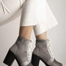 Kliev Paris Women Colorblocked Lace-Up Boots-image-82