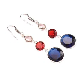 AAR Jewels Rhodium-Plated German Silver Topaz Drop Earrings-image-9