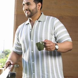 Instafab Plus Men Comfort Multi Stripes Opaque Striped Casual Shirt-picture-1