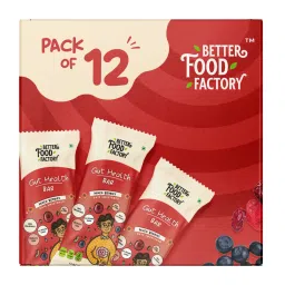 Better Food Factory Gut Health - Energy Booster Protein Bar with 4G Protein & 5G Fiber Each - Healthy and Tasty Energy Bar (Date Sweetened) - With No Added Sugar, No Trans Fat, No Cholesterol and No Preservertives |Mixed Berries-image-2