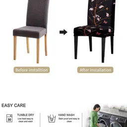 Cortina Set Of 4 Black Printed Chair Covers image 5