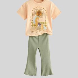 LULU & SKY Girls Printed Round Neck Pure CottonTop with Trousers-picture-45