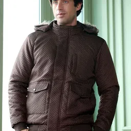 Campus Sutra Men Hooded Self Design Lightweight Puffer Jacket-picture-35