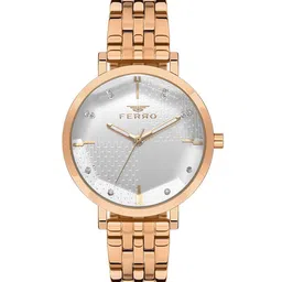 Ferro Women Brass Dial & Stainless Steel Bracelet Style Straps Analogue Watch FL21252A-C-picture-40
