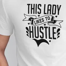 Seekbuylove Typography Printed Round Neck Short Sleeves Regular Fit Cotton T-shirt image 4