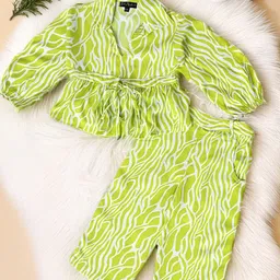 Bella Moda Girls Printed Top with Trousers image 1