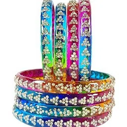 Luxurious Set of 8 Zircon Stone-Studded Bangle-picture-12