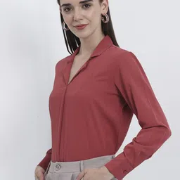 All About You Formals Women Cuban Collar Cotton Shirt Style Regular Top image 3